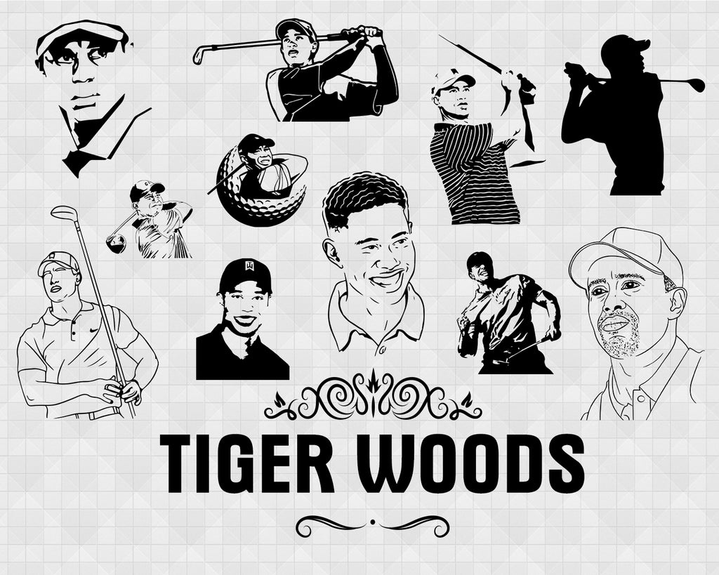 Download Tiger Woods Svg Tiger Woods Golfer Svg Dxf Png Pdf Eps Files Golf V Clipartic