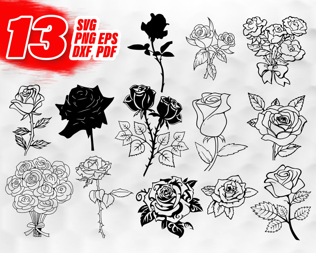 Free Free 200 Rose Flower Svg SVG PNG EPS DXF File