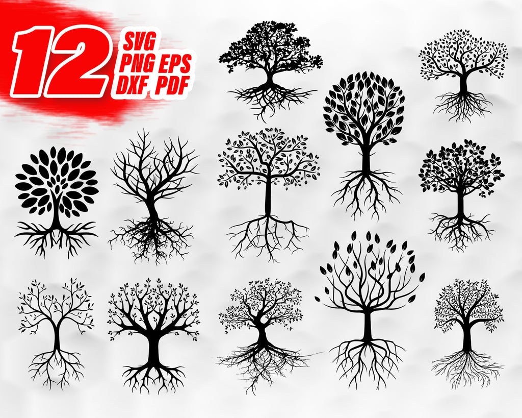 Download Art Collectibles Clip Art Svg Files For Cricut Eps Trees Svg Bundle Clipart Trees Cut Files For Silhouette Dxf Trees Vector Png