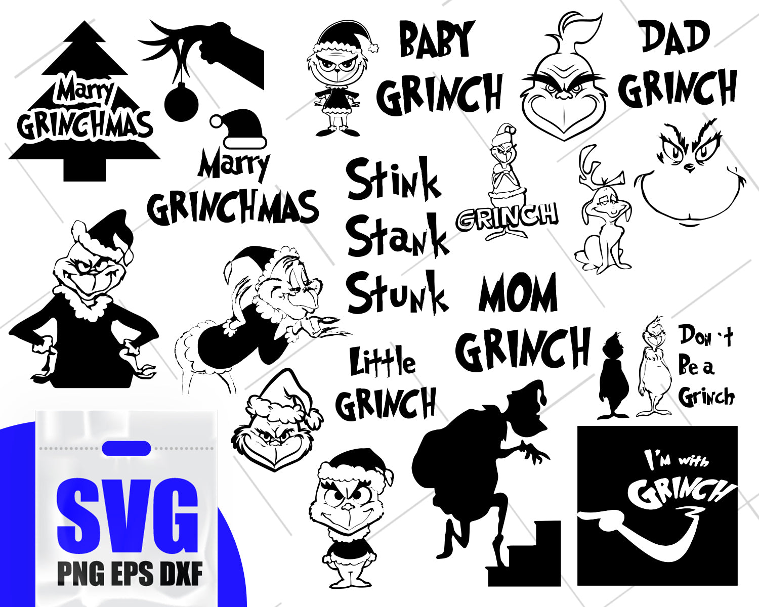Download Grinch Silhouette Grinch Svg Grinch Png Restoring Grinch Face Grin Clipartic