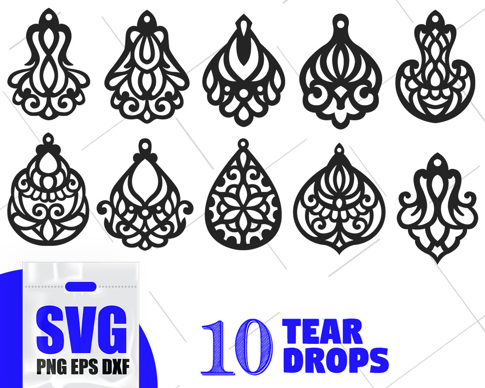 Download Tear Drop Earrings Svg Files Tear Drop Svg Cut Files For Cricut Silh Clipartic