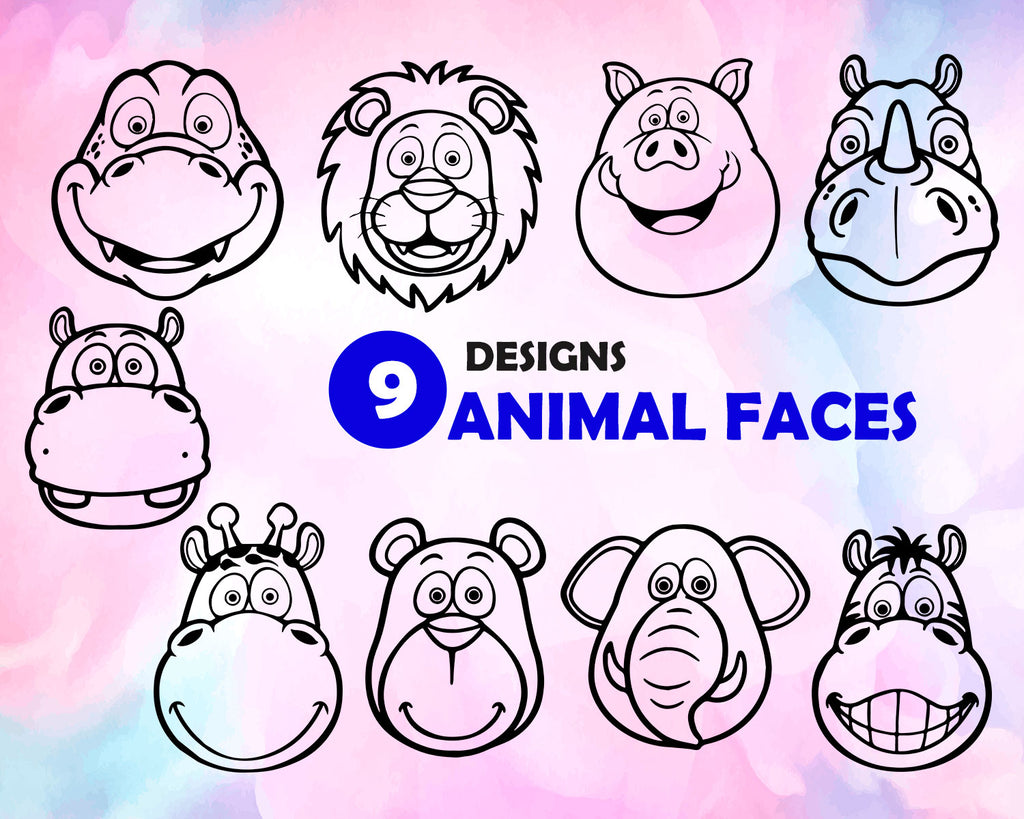 Download Animal Faces Svg Baby Animal Faces Safari Animals Jungle Safari The Clipartic