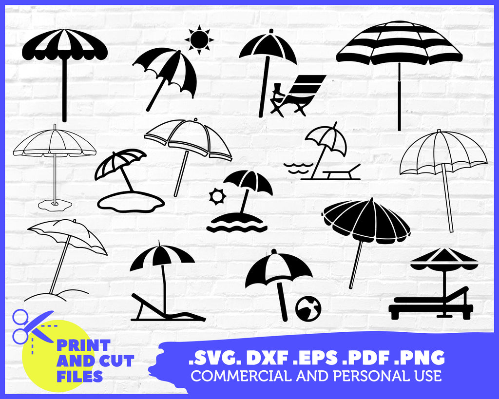 Download Pdf Png Beach Umbrella Cut File Svg Clip Art Art Collectibles