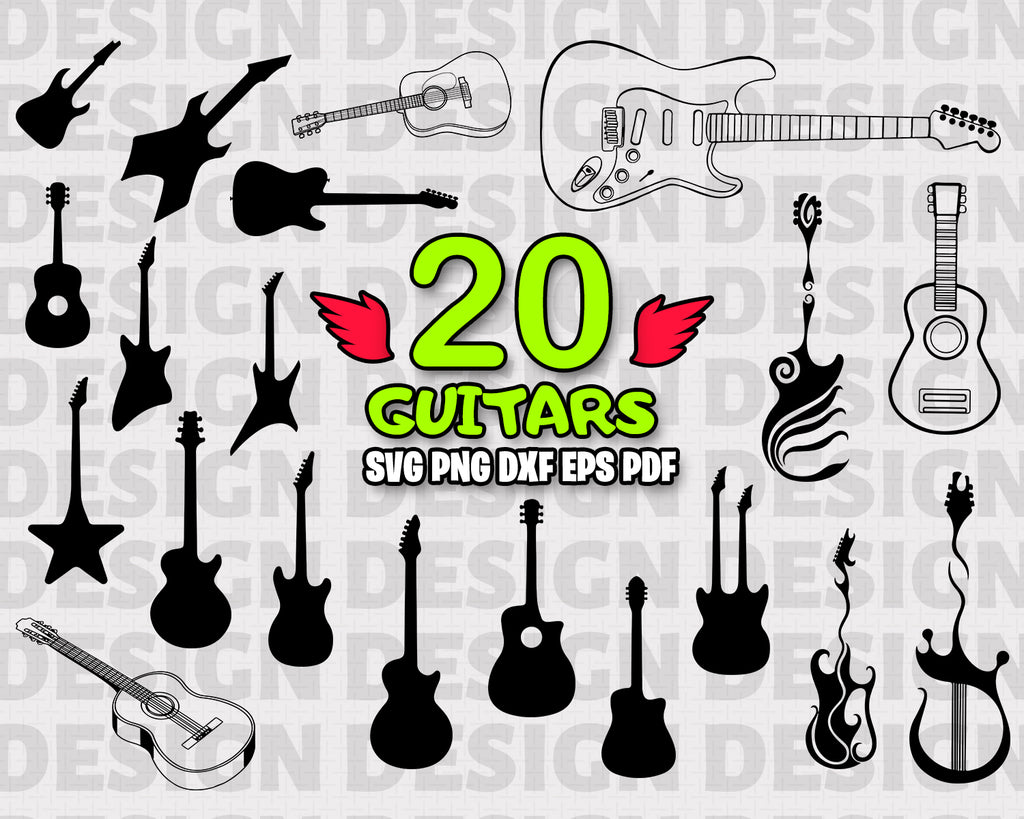 Download Guitars Svg Music Svg Guitar Silhouette Electric Guitar Svg Guitar Clipartic