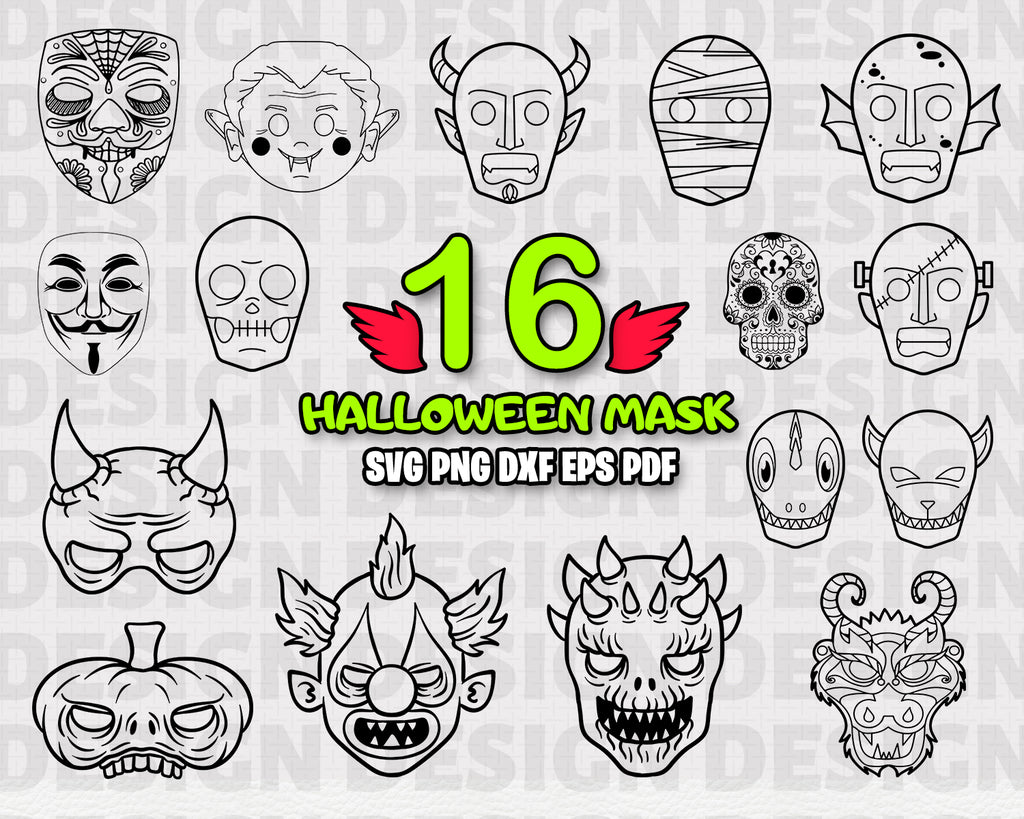 Download Halloween Mask Svg Files For Cricut Black White Skull Vector Imag Clipartic