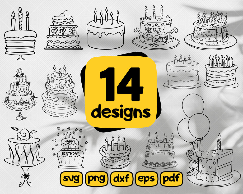 Download Birthday Cake Svg Bundle Birthday Cake Svg Birthday Cake Clipart Cu Clipartic