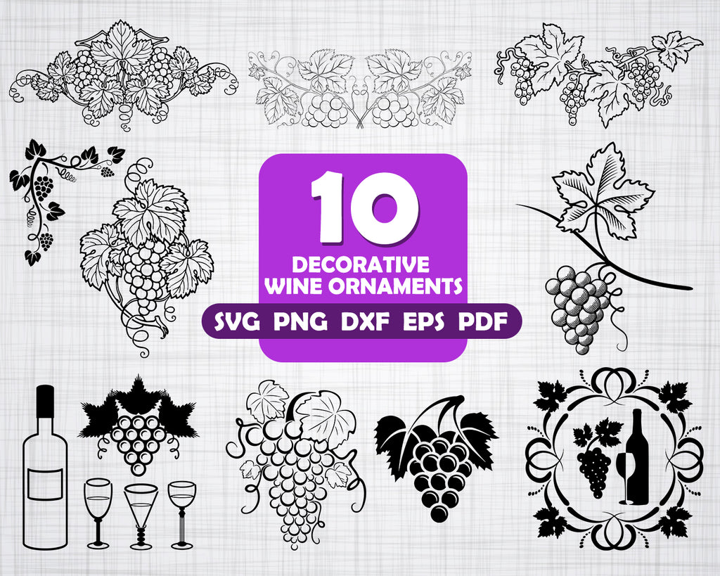 Download Decorative Wine Ornaments Svg Wine Ornament Svg Wine Printable Deco Clipartic