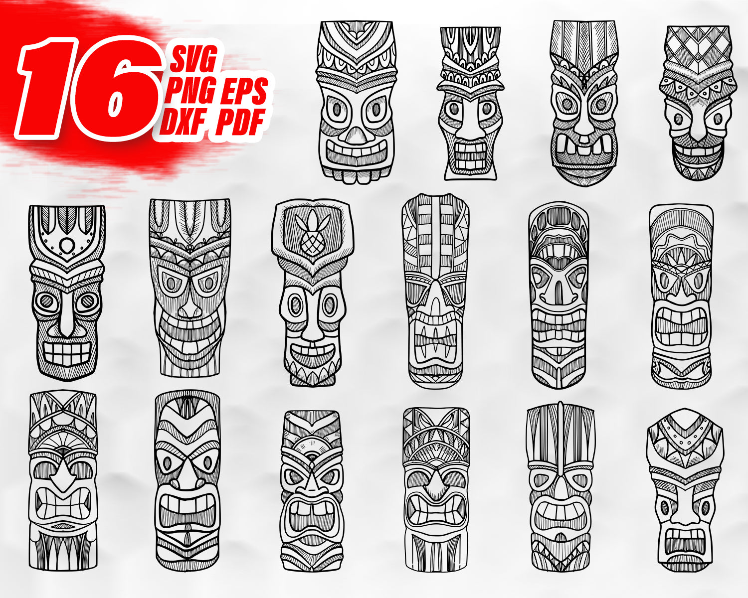 Download Tiki Svg Tiki Head Svg Tribal Svg Luau Svg Totem Tiki Mask Hawai Clipartic