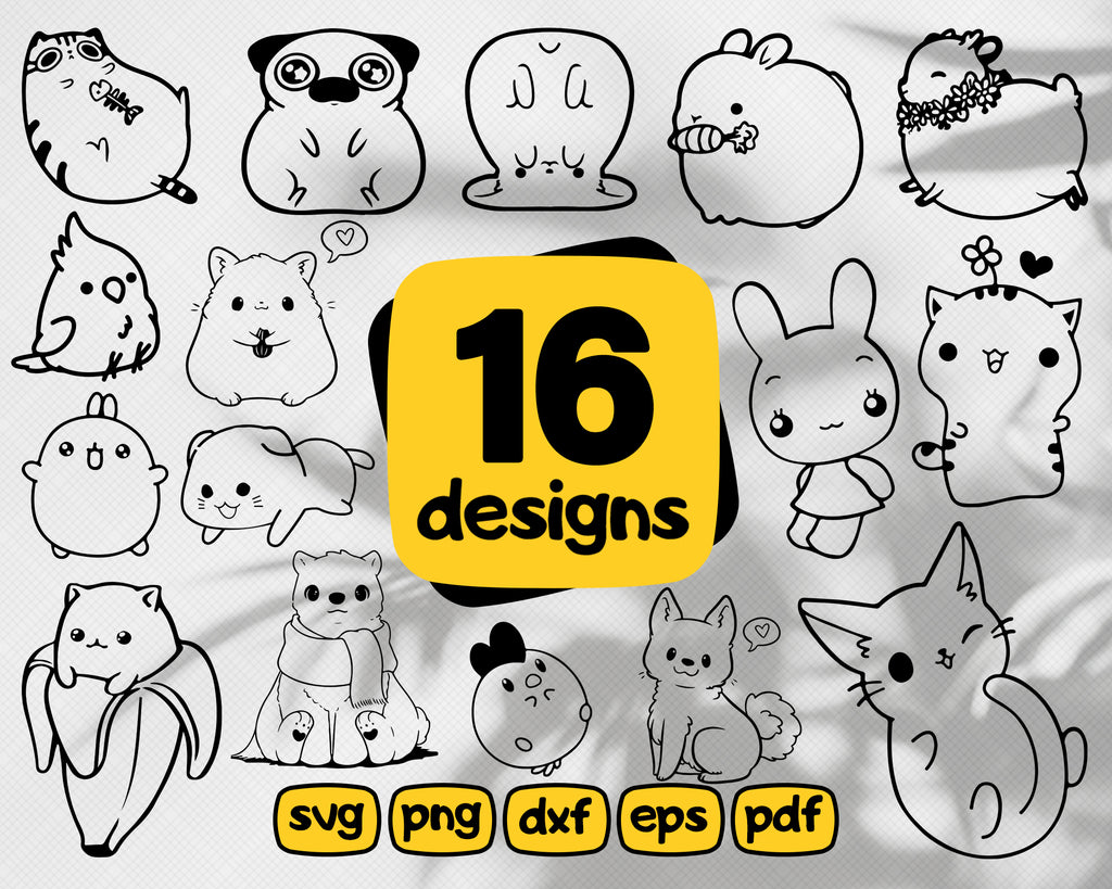 Download Kawaii Pets Svg Kawaii Animals Svg Files Cute Rintable Files Adorable Clipartic