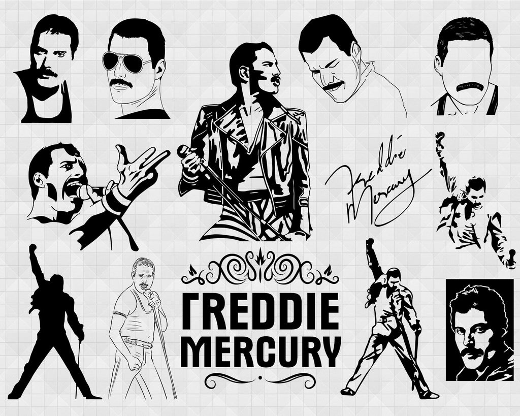Freddie Mercury Svg Freddie Mercury Svg Freddie Mercury Wall Print Clipartic