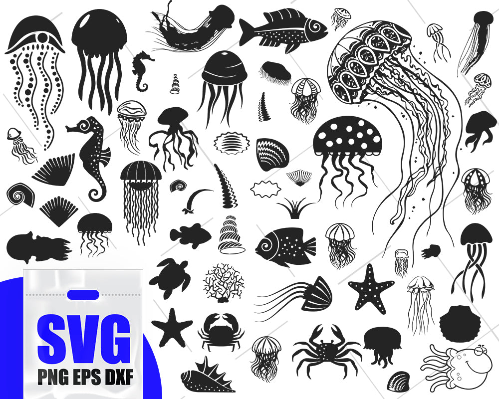 Download Jellyfish Svg Ocean Svg Bundle Under The Sea Svg Seashell Svg Beac Clipartic