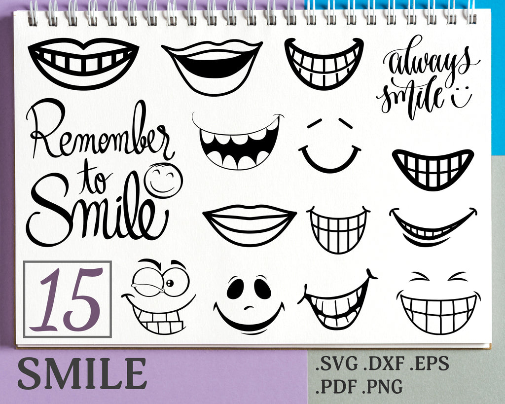 Smile Svg Smile Svg Cutting Files For Cricut And Silhouette Cameo Sm Clipartic