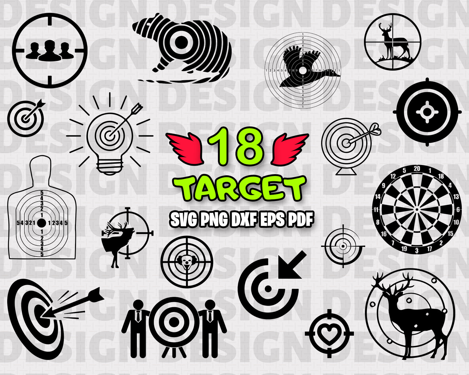 Target SVG, Target Bundle, Bullseye SVG, Target Clipart, Cut Files For