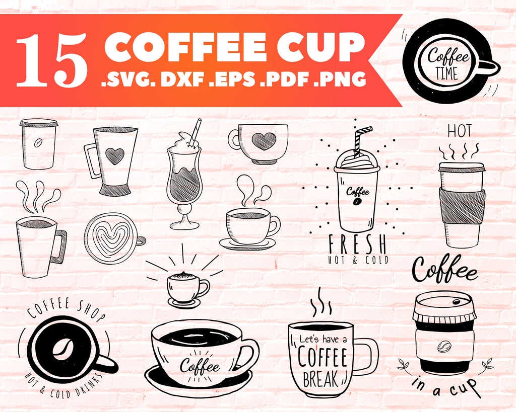 Coffee Cup Svg Bundle Coffee Cup Svg Coffee Cup Clipart Cut Files F Clipartic