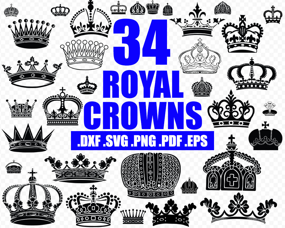 Royal Crown Svg File King Crown Queen Crown Princess Tiara Silhoue Clipartic