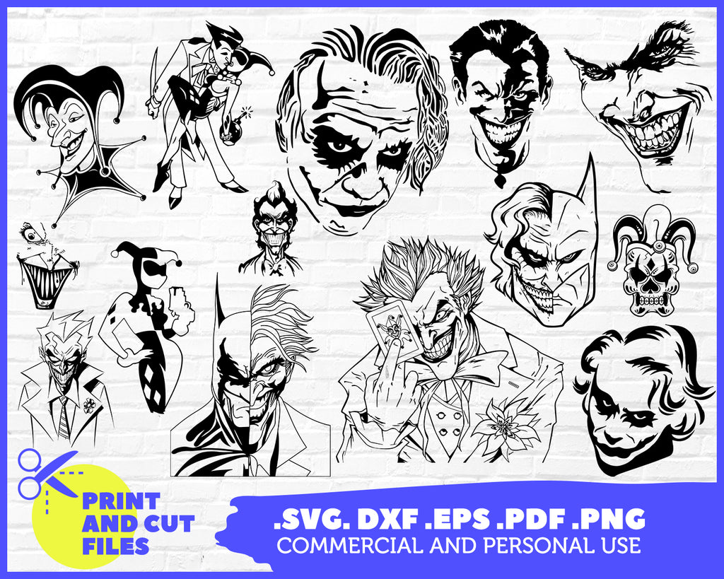 Joker Svg Joker Vector Batman Svg Suicide Squad Svg Joker Silhouet Clipartic