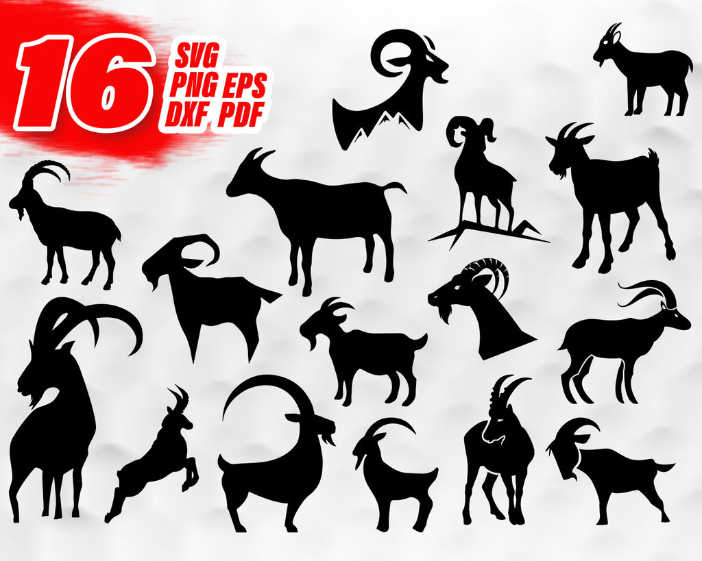 Download Goat SVG Cut File - Animal SVG - Goat Bundle SVG - Goat Silhouette - G - Clipartic