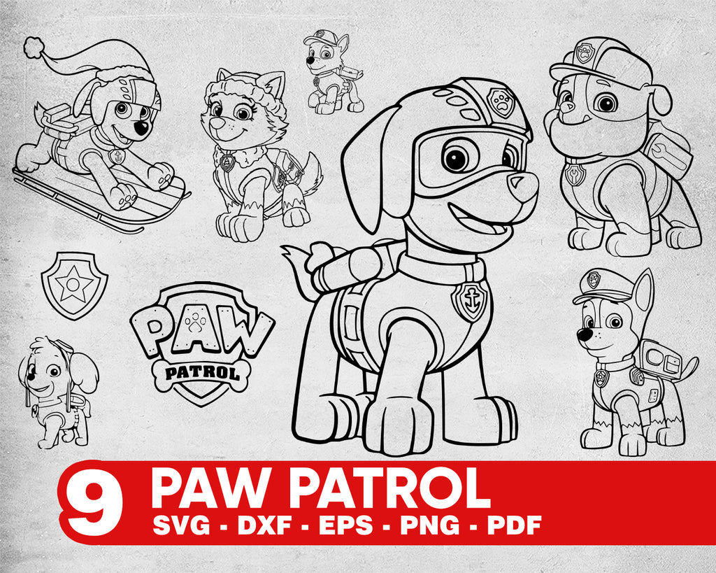 Download Paw Patrol Svg Paw Patrol Svg Layered Head Badges Cartoon Dogs Cr Clipartic