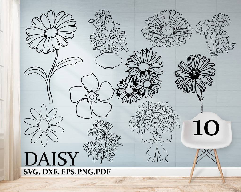 Download Daisy Svg Flower Svg Floral Svg Daisy Silhouette Daisy Daisy Clip Clipartic