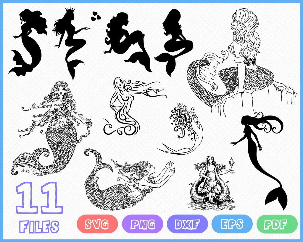 Free Free 116 Silhouette Mermaid Tail Svg SVG PNG EPS DXF File