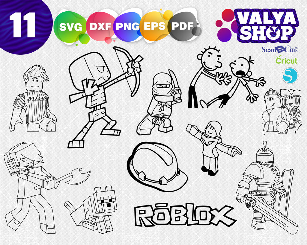 Roblox Svg Bundle Pack Roblox Cut File Roblox Svg Alphabet Roblo Clipartic - roblox characters png images cliparts and silhouettes
