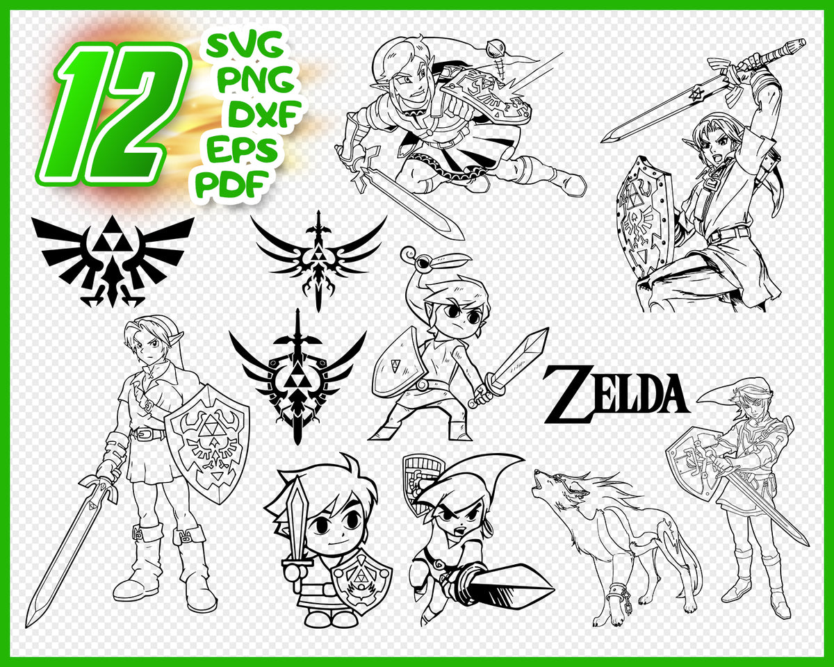 Download Zelda svg, The Legend of Zelda, clipart Zelda, silhouette, stencil, cr - Clipartic