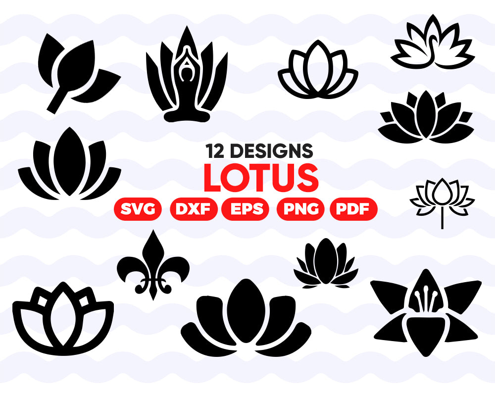 Download Lotus Svg Silhouette File Clipart Flower Svg Botanical Svg Floral Clipartic