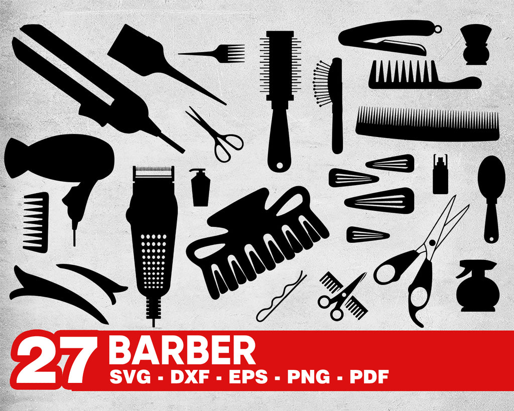 Download Barber Svg Hairdresser Svg Barber Tools Svg Commercial Use Mono Clipartic