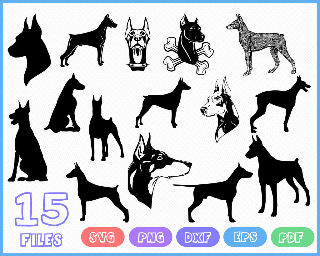 Download Vector Dog Vinyl Doberman Pinscher Clipart Dog Cut File Doberman Svg Printable Animal Svg Dog Svg Files For Cricut Silhouettes Dxf Craft Supplies Tools Kits How To