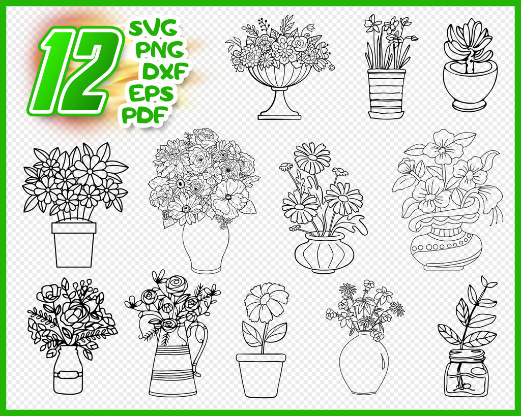 Free Free 58 Silhouette Flower Pot Svg SVG PNG EPS DXF File