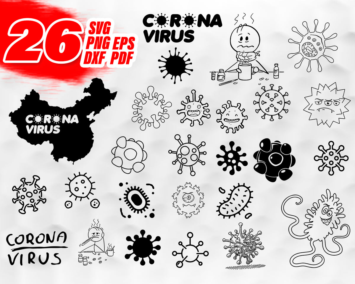 Download Corona virus svg, covid-19,Virus svg, coronavirus clipart, Silhouette - Clipartic