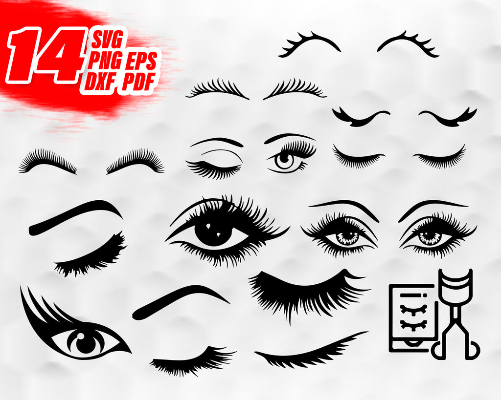 Download Lashes Svg Eyelashes Cut Files For Cricut Silhouette Instant Downl Clipartic