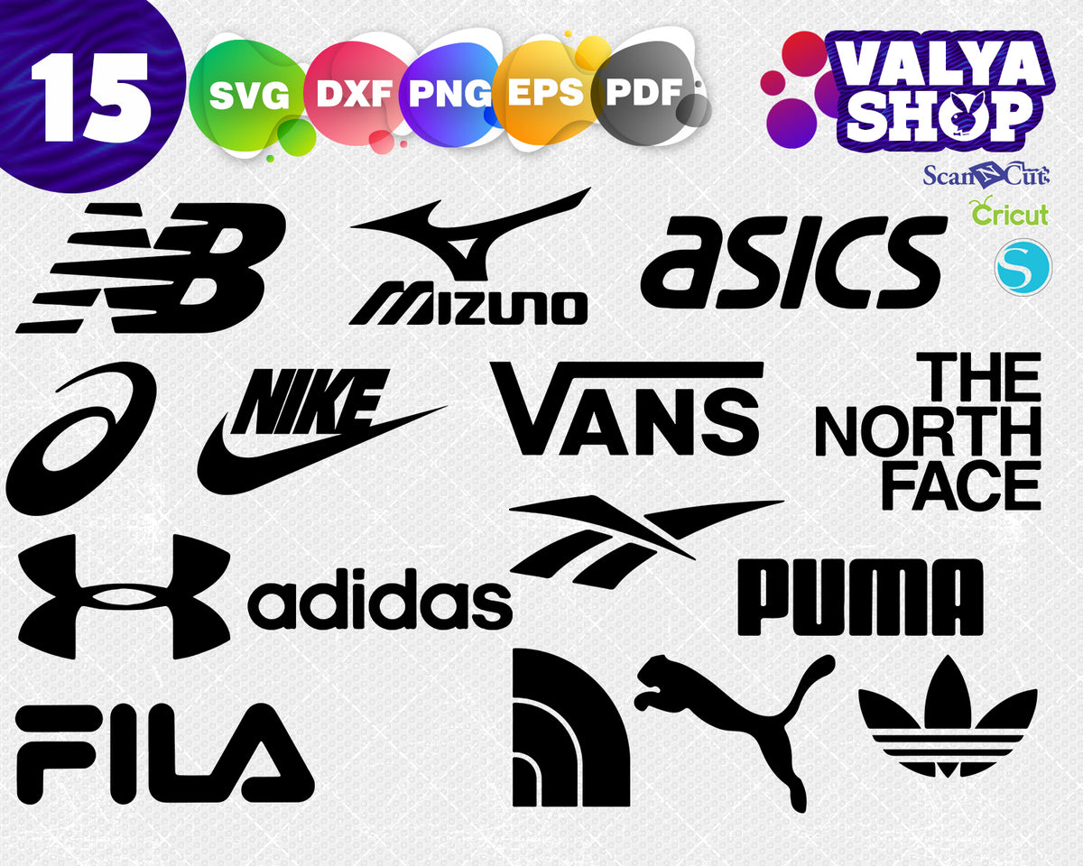 Download Sport brands logos svg, Vans Svg, Fila logo svg, Nike ...