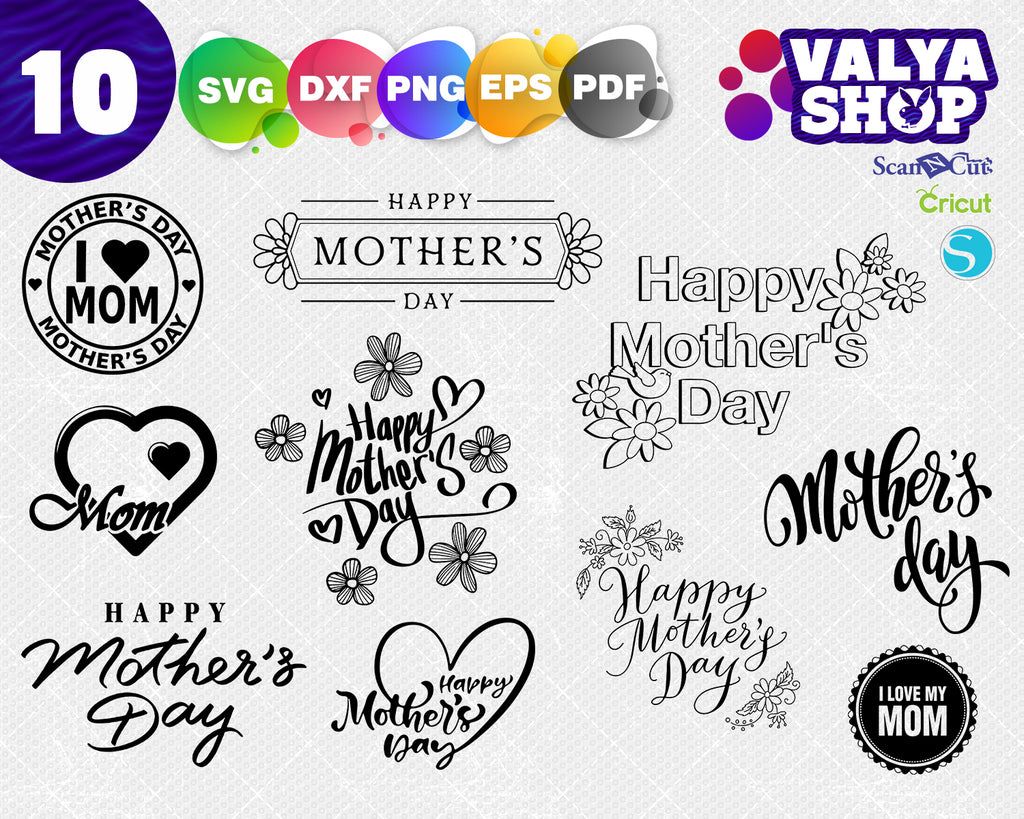 Mother's Day Bundle - 334+ SVG Cut File | Silhouette Cameo SVG Files