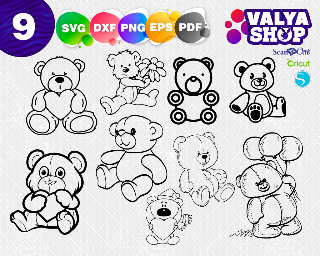 Download Teddy Bear Svg Cute Bear Svg Bear Svg Children Svg Kids Plush Toy Clipartic