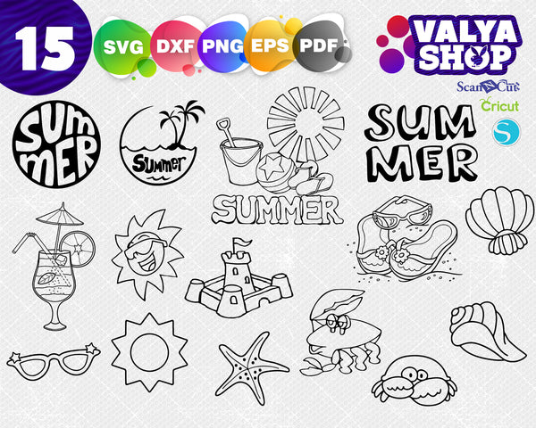 Download Summer Bundle Svg Vacation Svg Beach Svg Summertime Svg Summer Svg Des - Clipartic