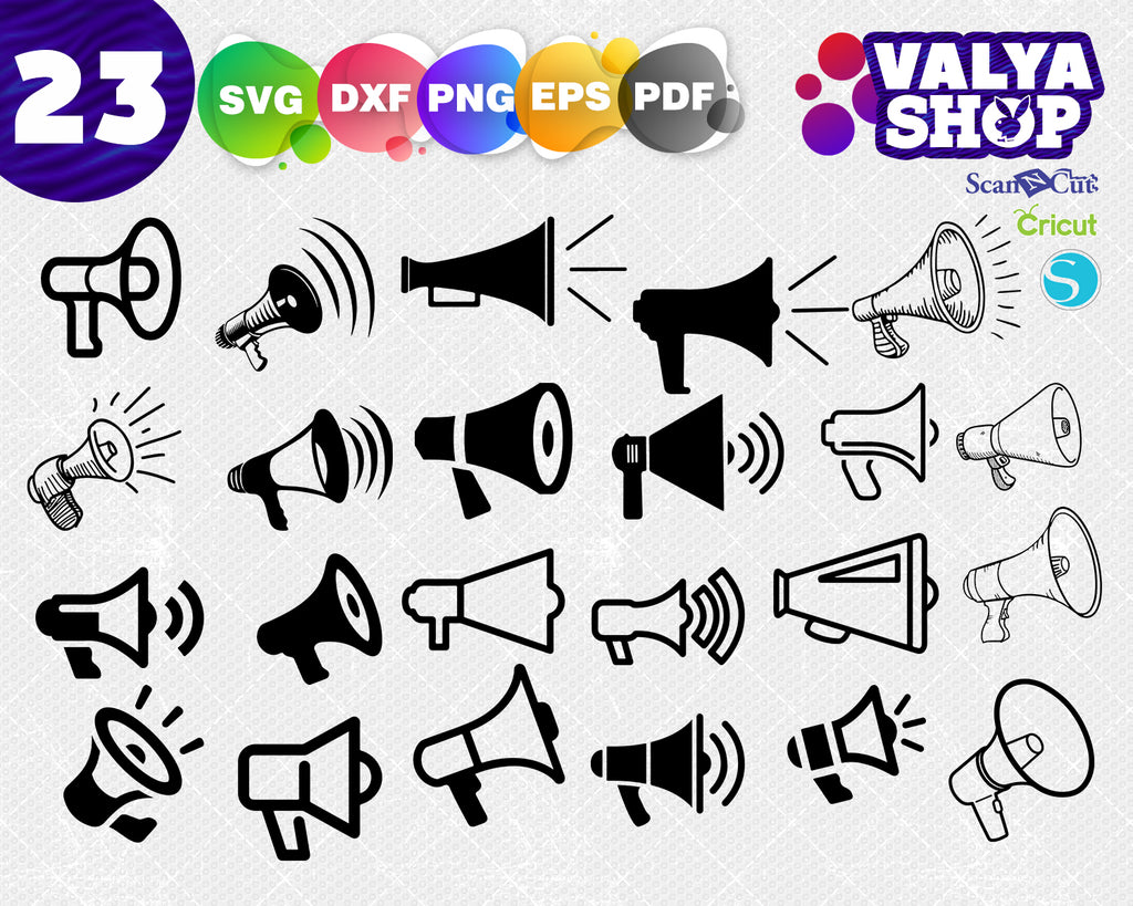 Download Vector Cricut Png Eps Vc 189 Stencil Svg File Cut File Megaphone Svg Pdf Dxf Megaphone Monogram Svg Clipart Visual Arts Craft Supplies Tools Aabenthus Cbs Dk