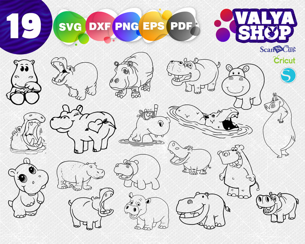 Download Hippo Svg Bundle Hippo Svg Hippo Clipart Hippo Cut Files For Silhou Clipartic