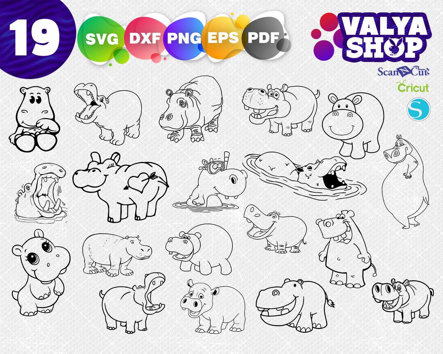 Download Hippo Svg Bundle Hippo Svg Hippo Clipart Hippo Cut Files For Silhou Clipartic