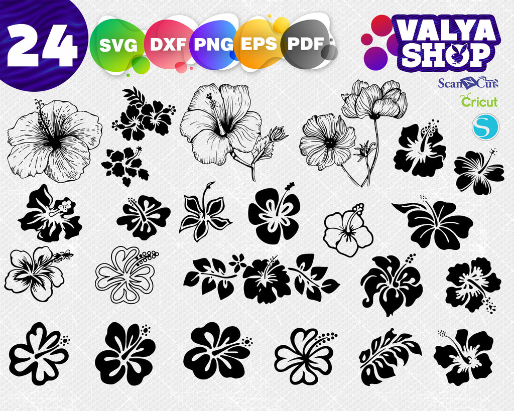 Hibiscus Svg Hibiscus Clipart Hawaii Flower Silhouette Stencil Fl Clipartic