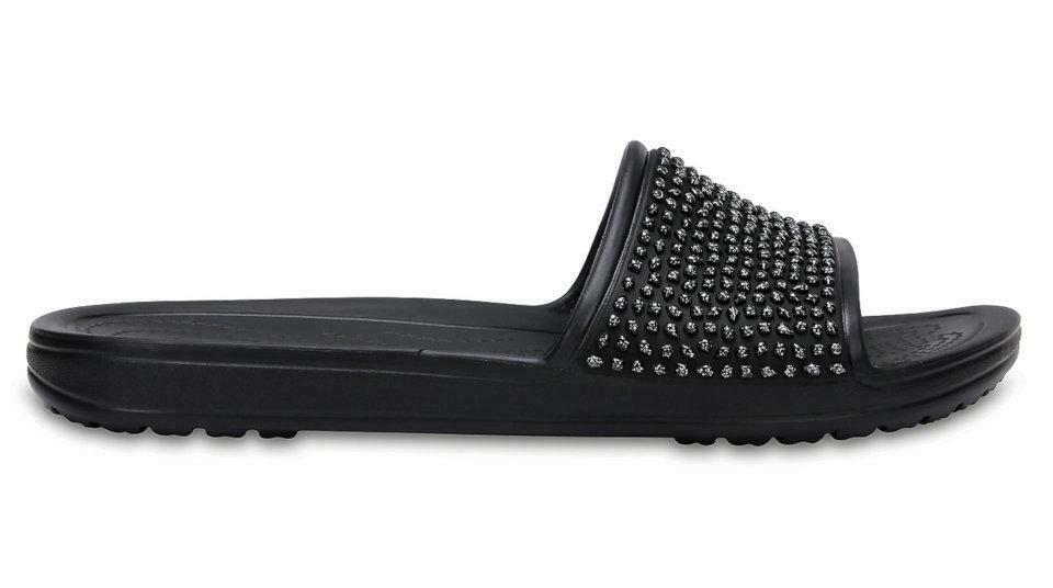 crocs women's sloane embellished slide sandal