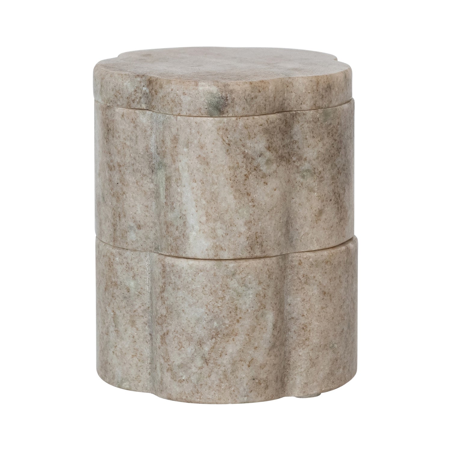Marble Scalloped Stackable Pinch Pots with Lid