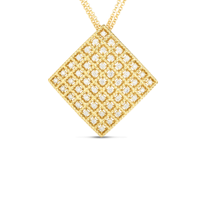Roberto Coin 18 Karat Yellow Gold 7x7 Large Byzantine Barocco Diamond Congress Jewelers Sanibel