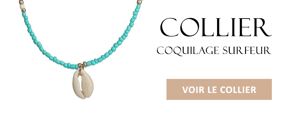 collier surfeur coquillage