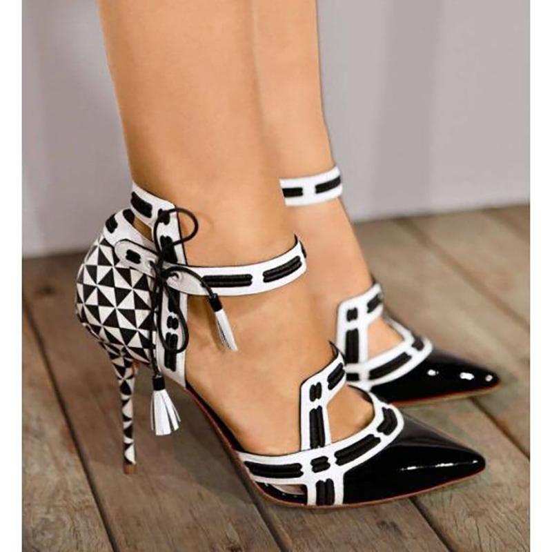 mid block heel pointed shoes