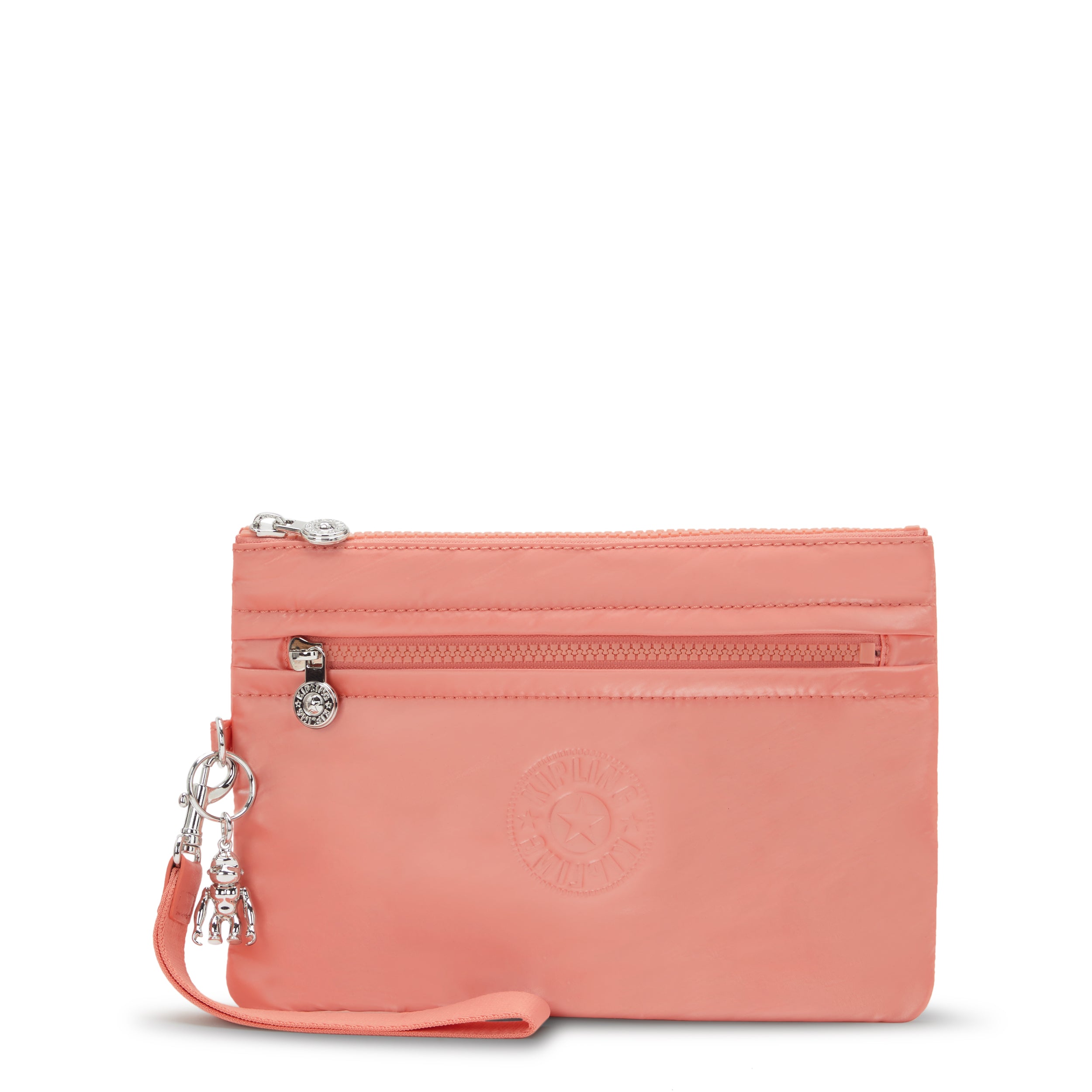 

KIPLING Large Flat Pouch (with wristlet) Female Peach Glam Fancy