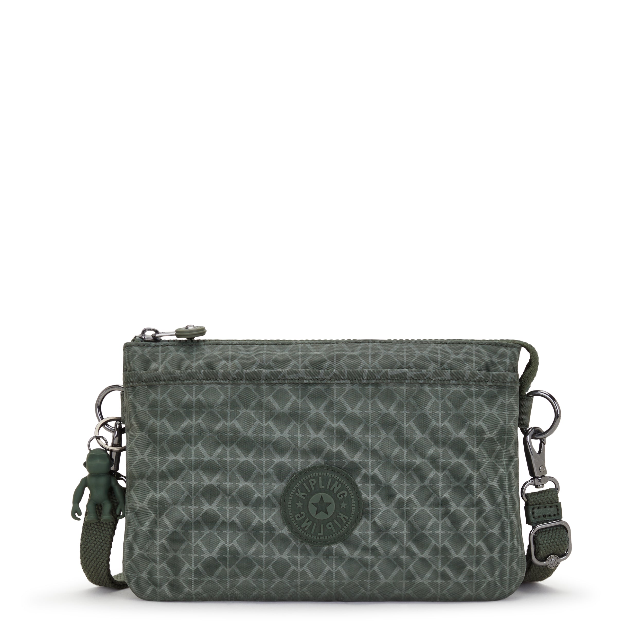 

Kipling Small Crossbody (With Removable Strap) Female Sign Green Embosse Riri