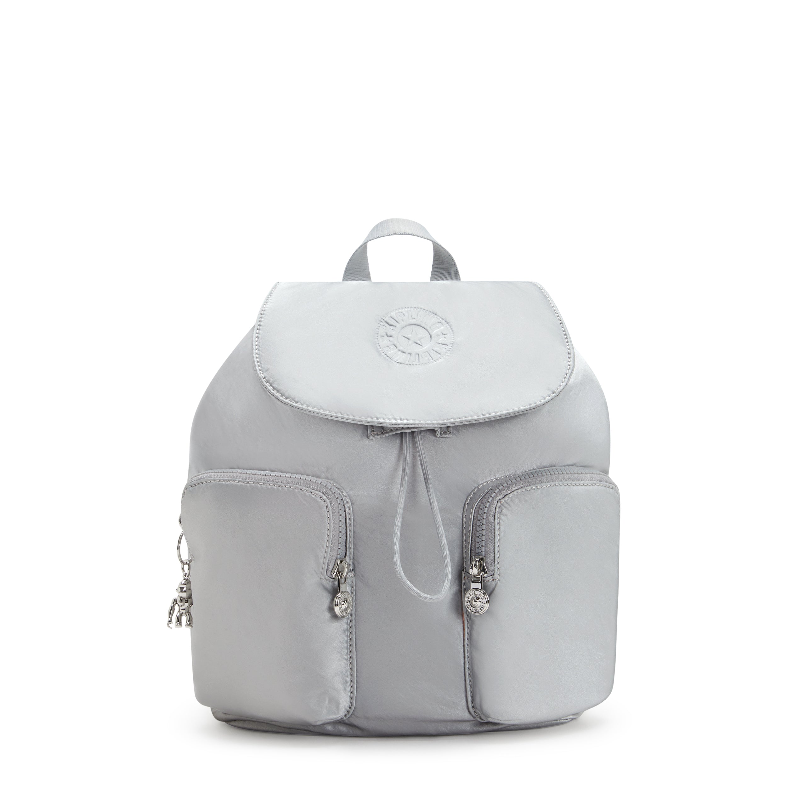 

KIPLING Small Drawstring Backpack with Front Pockets Female Silver Glam Anto S - I7751-K2E, Default title