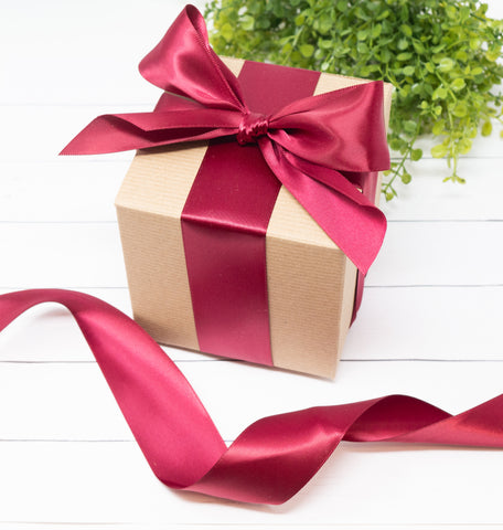 satin ribbon holiday gift wrapping