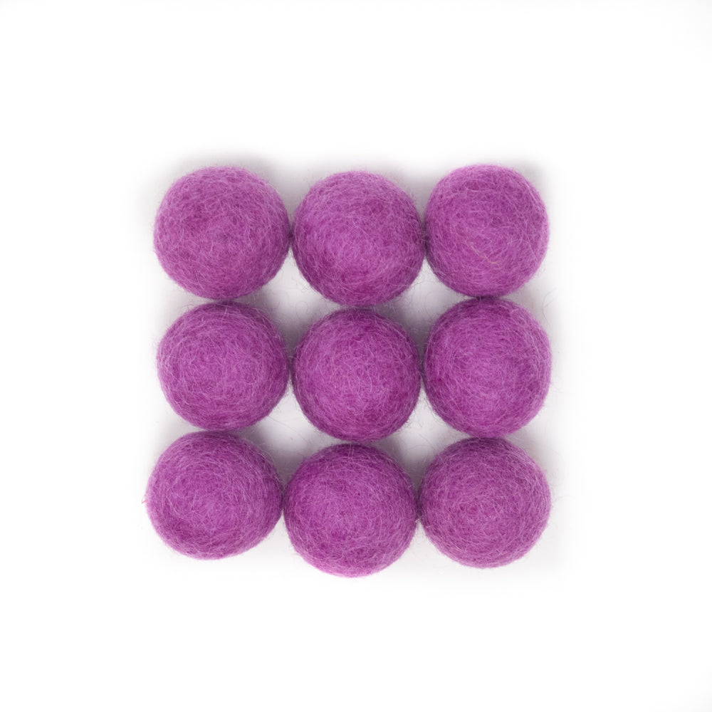 Wool Felt Balls - Size, Approx. 2CM - (18 - 20mm) - 25 Felt Balls Pack -  Color Purple-3070 - Felt Balls - Felt Pom Poms - Purple Felt Ball